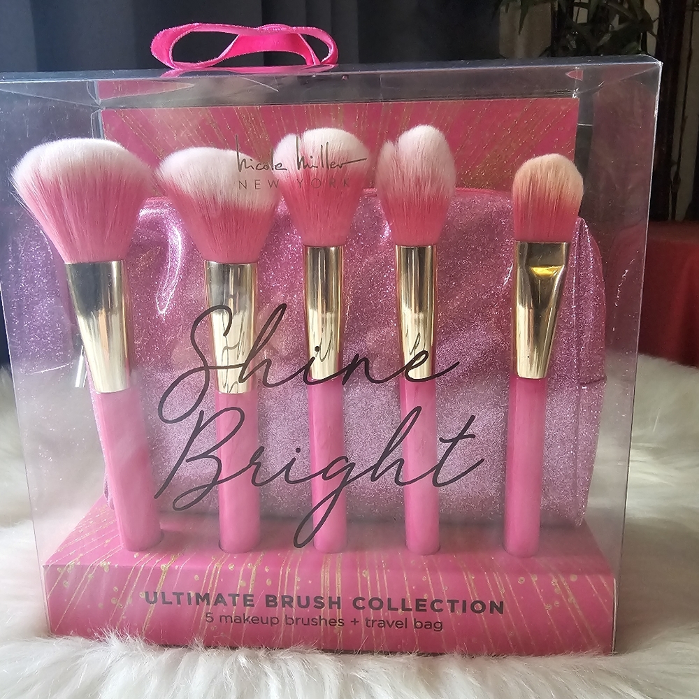 Make Up Brushes With Makeup Bag|Travel Bag Combo Pink - Picture 3 of 12